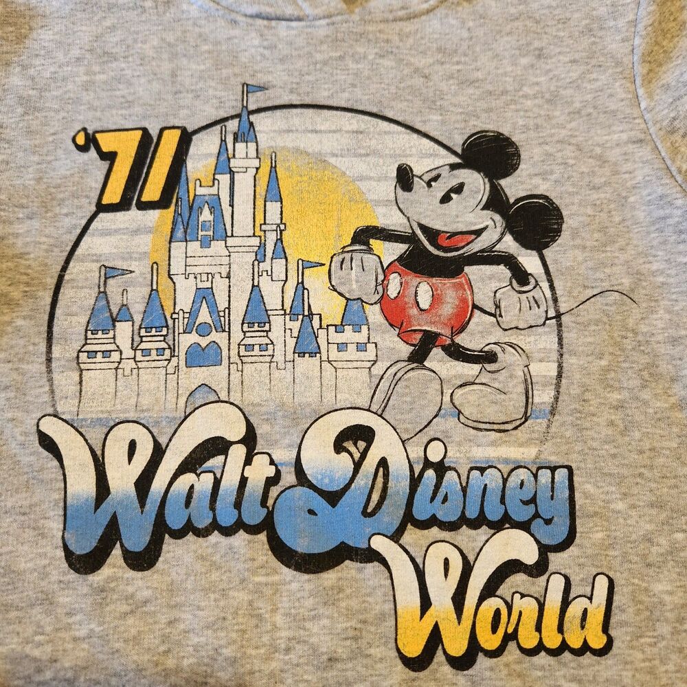 Disney Parks Crop Top Hoodie W/Tie Front. Gray Sm